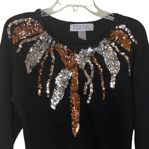 Karen Scott Vintage Silk & Angora Rabbit Sweater - Picture 2 of 6